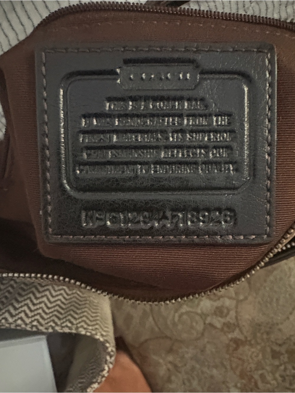 Coach Tan and Dark Brown Signature Crossbody Bag - Picture 6 of 6